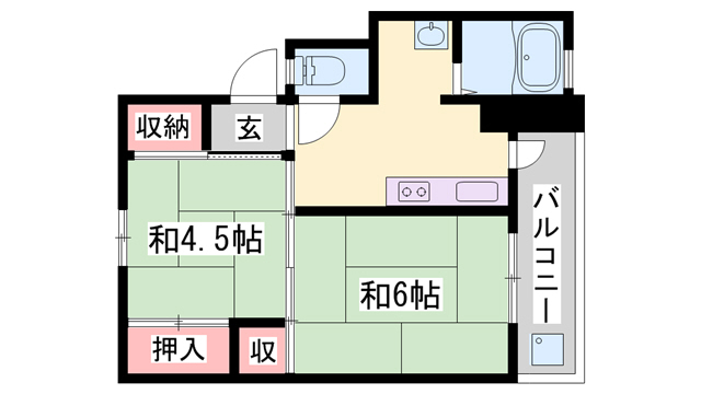 西脇市小坂町のマンションの間取り