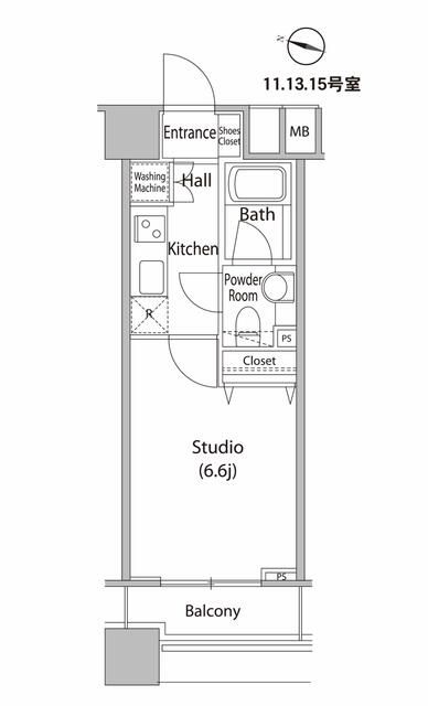 新宿区西新宿のマンションの間取り