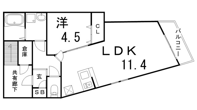 HCフラッツ須磨関守IIの間取り