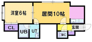 札幌市厚別区厚別西二条のアパートの間取り