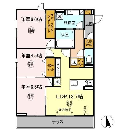 北茨城市磯原町豊田のアパートの間取り