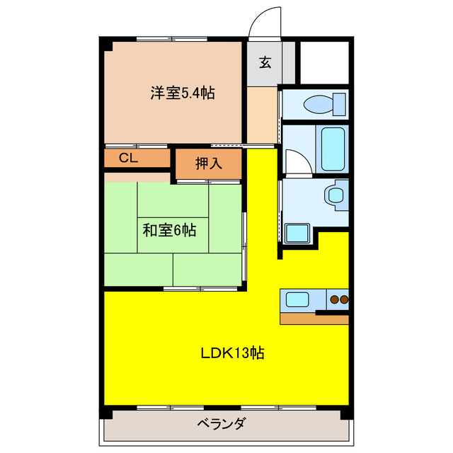 大垣市本今町のマンションの間取り