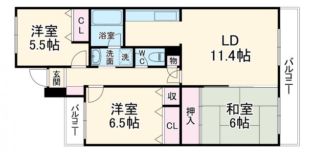 ベルヴィ能見台Ａ棟の間取り