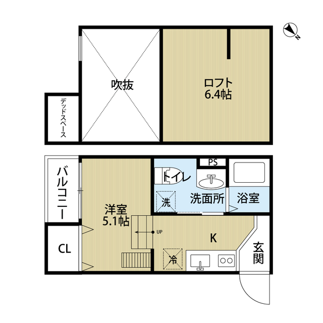 尼崎市東難波町のアパートの間取り