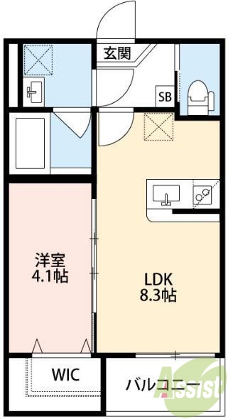 神戸市長田区浜添通のアパートの間取り