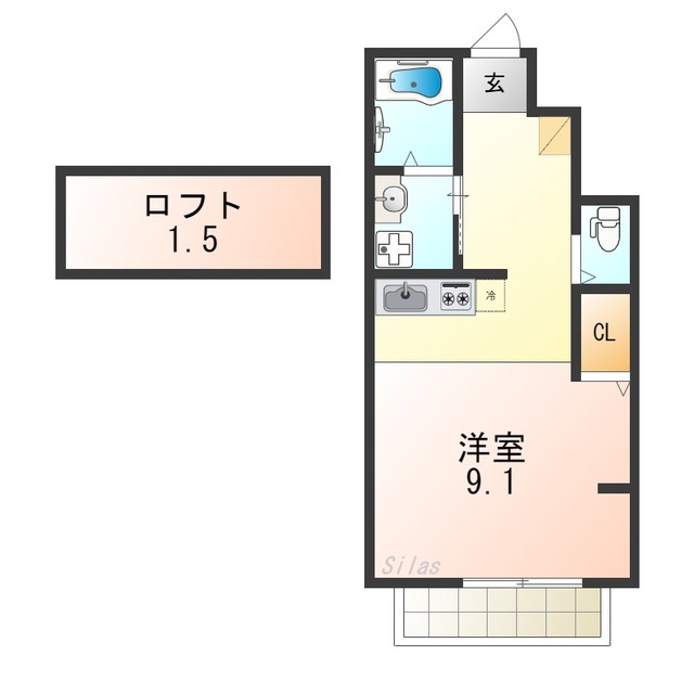 堺市中区八田寺町のアパートの間取り