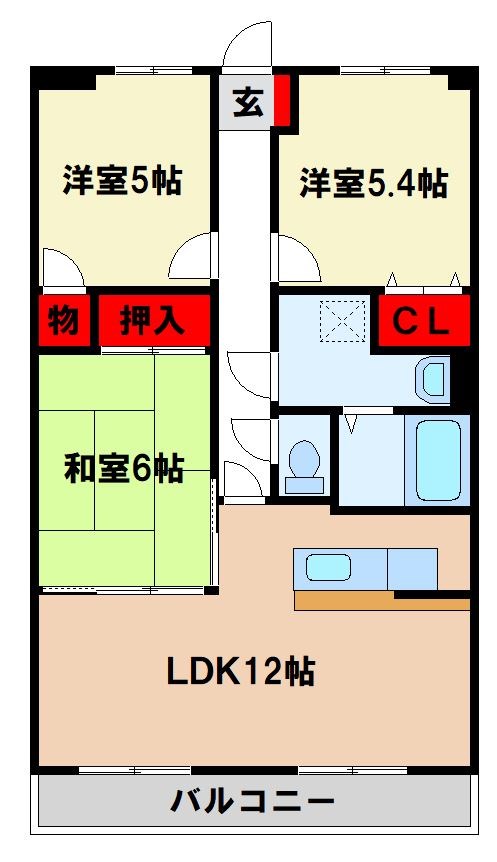 ムルティフローラ筑紫野の間取り