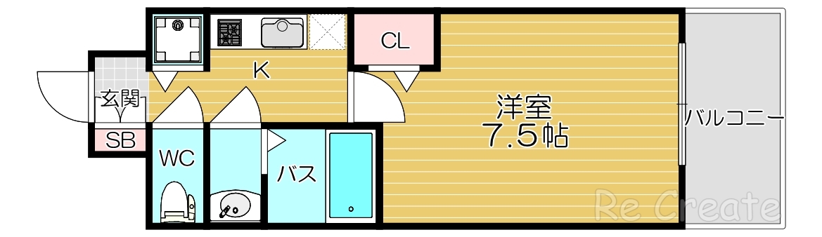 大阪市中央区松屋町のマンションの間取り