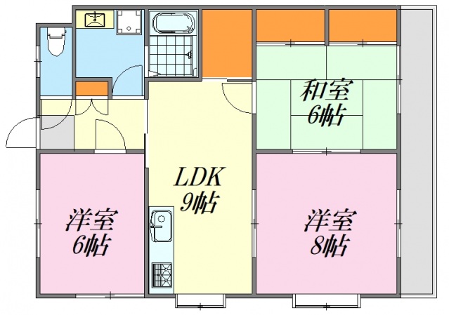 広島市佐伯区美の里のマンションの間取り