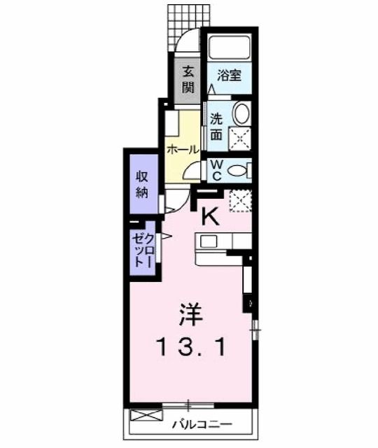 郡山市田村町徳定のアパートの間取り