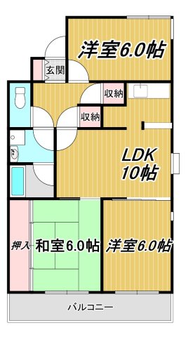 岐阜市北島のマンションの間取り