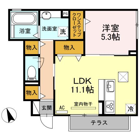 名古屋市中川区中郷のアパートの間取り