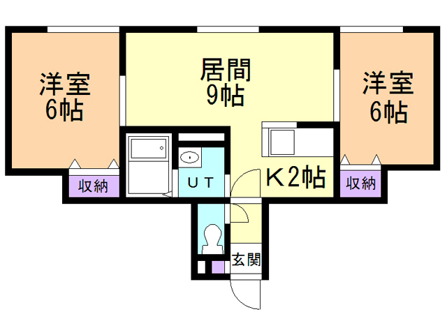 札幌市厚別区大谷地西のアパートの間取り