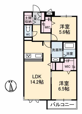 ツアンガーデン　Ａ棟?の間取り