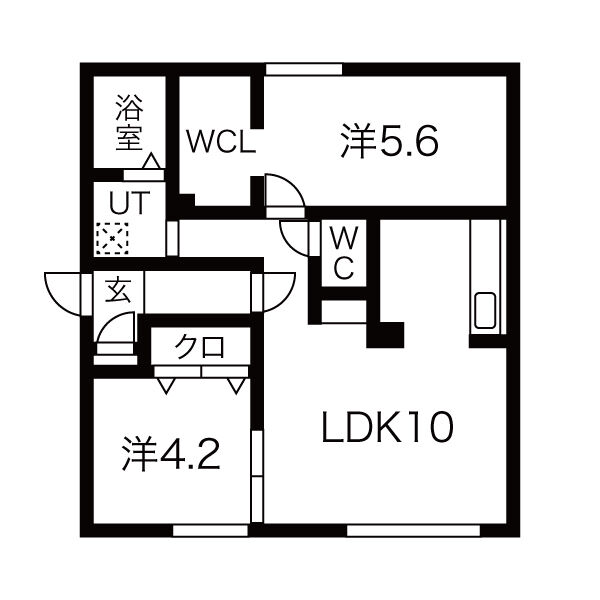 札幌市東区北十六条東のマンションの間取り