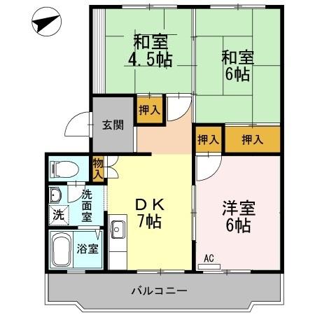 福山市東川口町のマンションの間取り