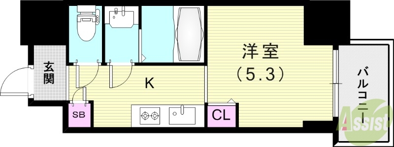 尼崎市昭和南通のマンションの間取り