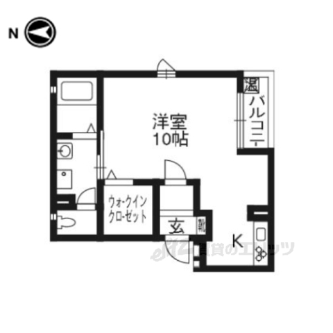 京都市中京区西ノ京西中合町のアパートの間取り