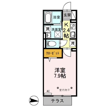 埼玉県越谷市蒲生茜町（アパート）の賃貸物件の間取り