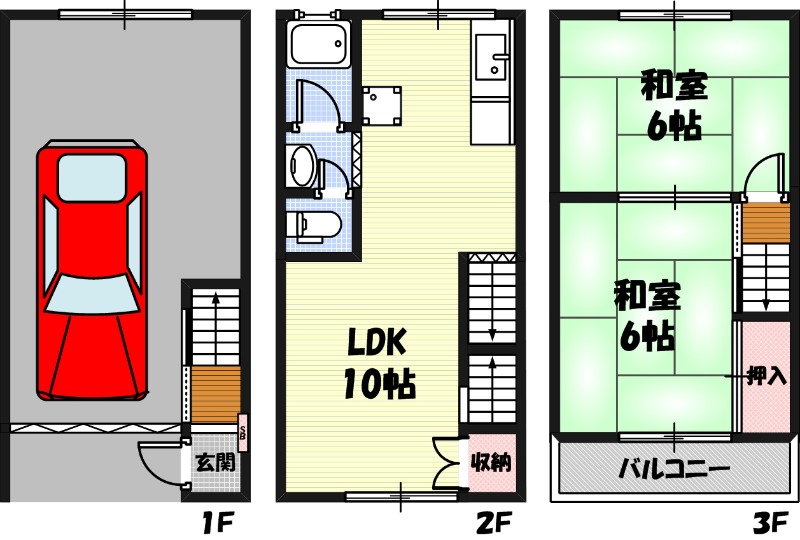 西堤本通西3丁目貸家の間取り写真