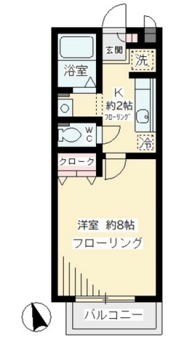 小田急線 柿生駅 徒歩5分 2階建 築24年の間取り写真