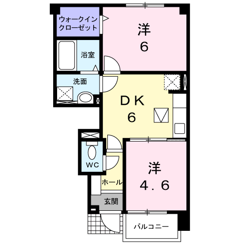 松江市玉湯町玉造のアパートの間取り