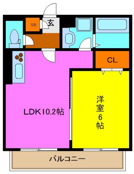 東大阪市西岩田のアパートの間取り