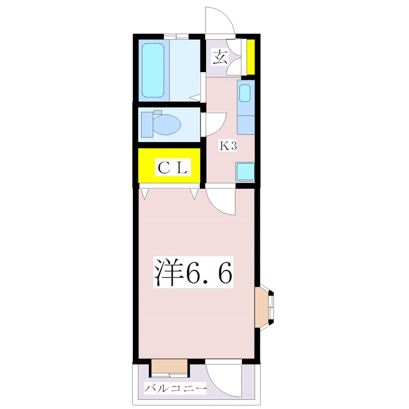 鹿児島市宇宿のマンションの間取り