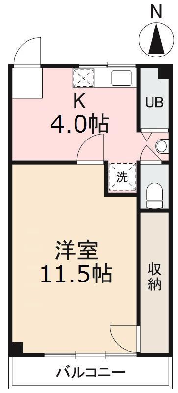 高松市福岡町のマンションの間取り