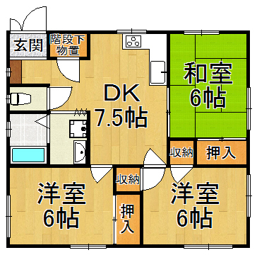 兵庫県西宮市甲子園口４（アパート）の賃貸物件の間取り