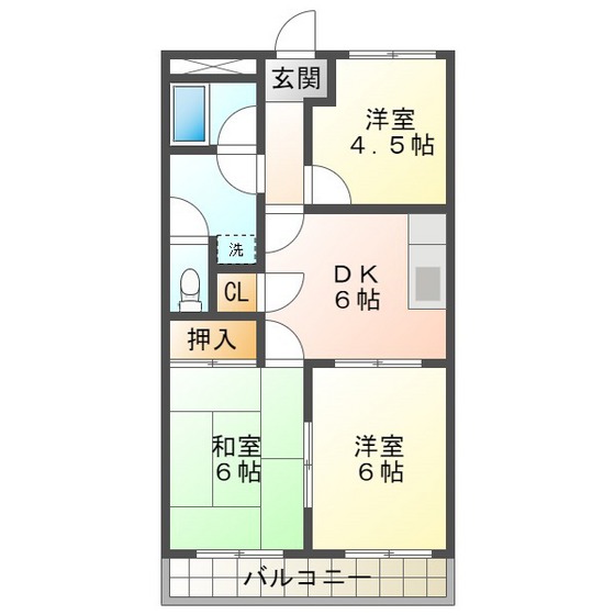 サンクラルテＢ棟の間取り