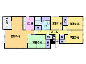 札幌市厚別区厚別南のマンションの間取り