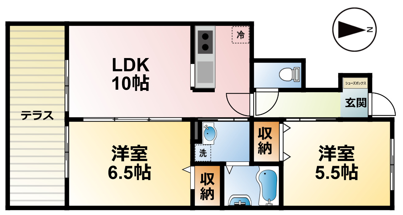 茂原市長尾のアパートの間取り