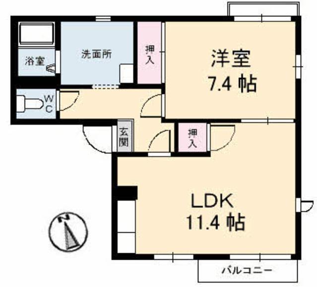 リベラ寺井　Ａ棟の間取り