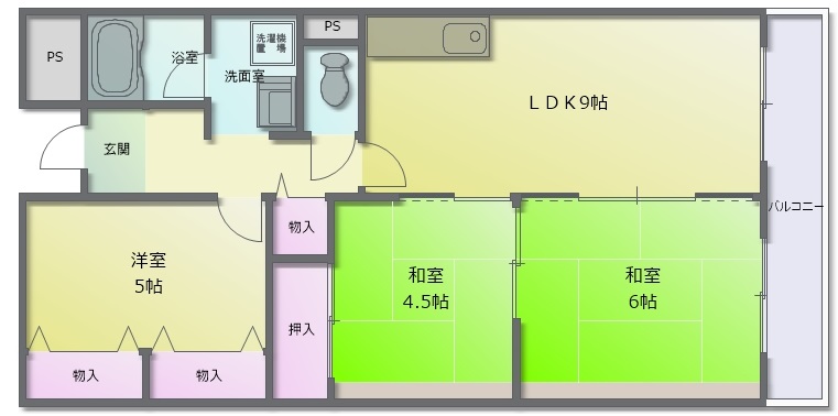 リープハーベン八尾木の間取り