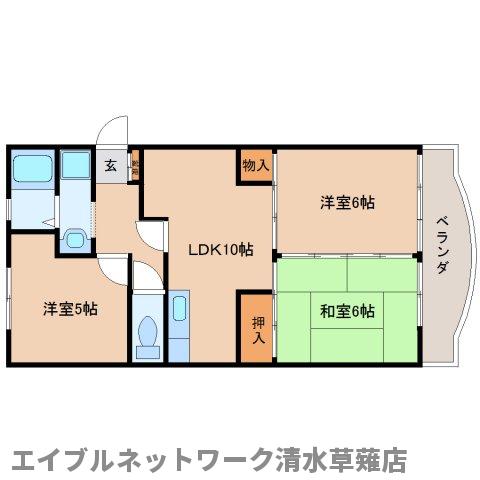 静岡市葵区瀬名川のマンションの間取り