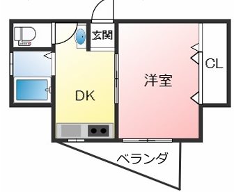 【神戸市灘区倉石通のマンションの間取り】