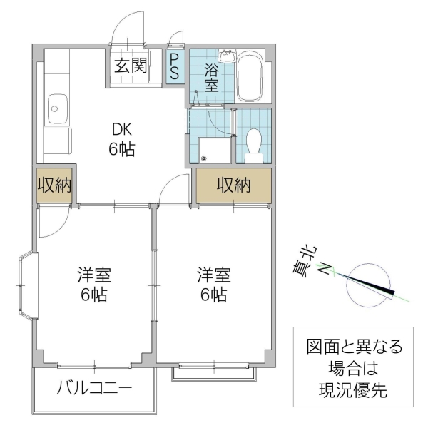 カマラードつくば Bの間取り