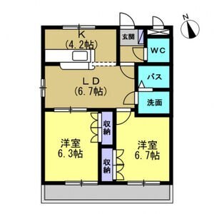 半田市宮本町のアパートの間取り