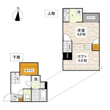 【熊本市南区良町のアパートの間取り】