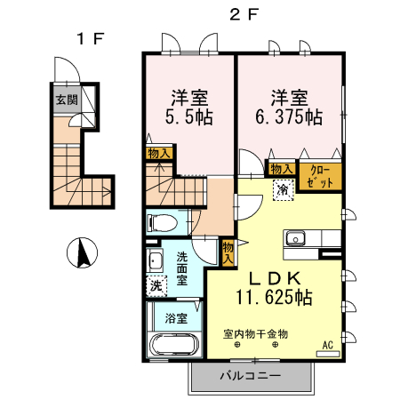 ビラージュ玉川学園Bの間取り