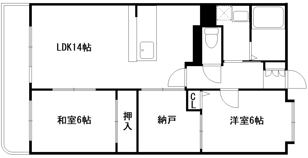 熊本市南区田井島のマンションの間取り