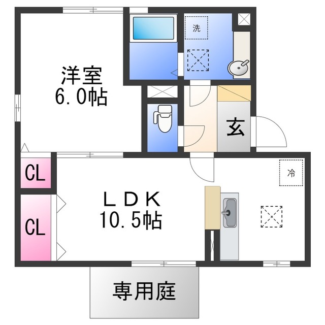 【和歌山市西庄のアパートの間取り】