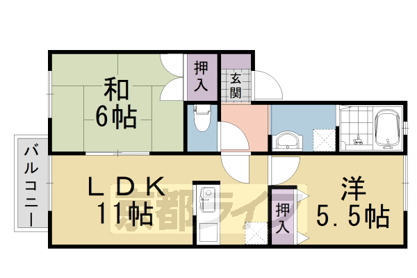 乙訓郡大山崎町字円明寺のアパートの間取り