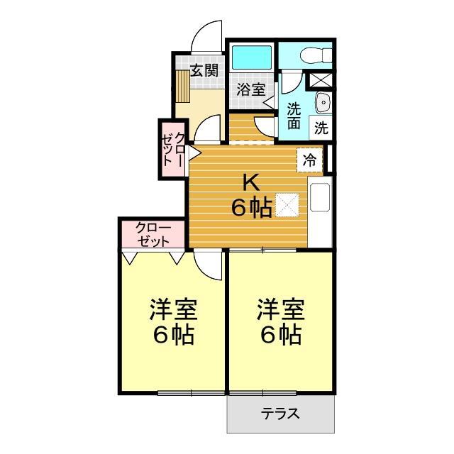 【下関市清末千房のアパートの間取り】