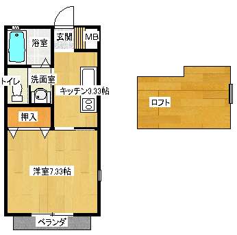 甲府市下小河原町のアパートの間取り