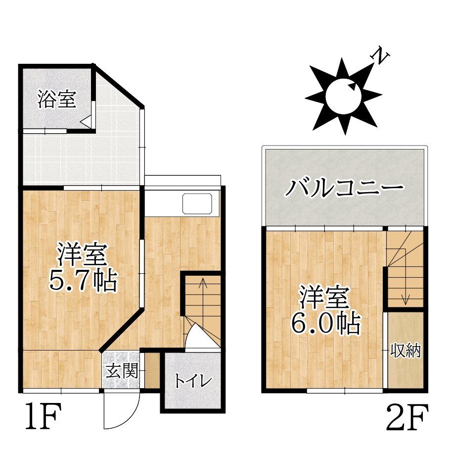 八千代台北16丁目連棟戸建ての間取り