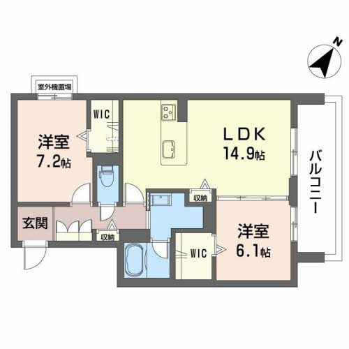 豊橋市新栄町のマンションの間取り