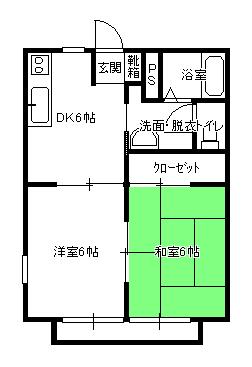 那須塩原市下永田のアパートの間取り