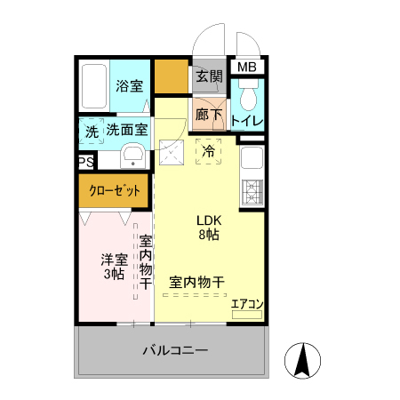 ジュネス稲荷塚　102の間取り